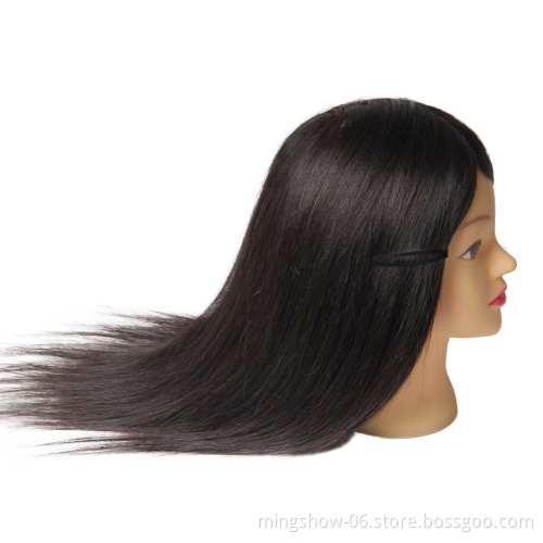 Cosmetology  training head 100% human hair for hairdresser